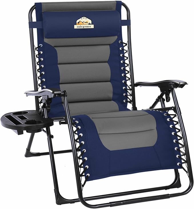 Colegence Oversized Padded Zero Gravity Chair, 400 lb, 0-170° locking recline by ColegenceOutdoor