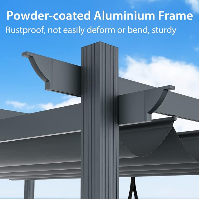 Tangkula 10x13 Ft Pergola, Heavy-Duty Aluminum Outdoor Pergola - Image 5