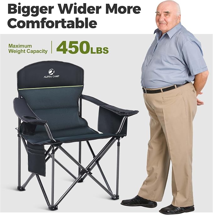 ALPHA CAMP Oversized Fully Padded Camping Chairs - Image 3