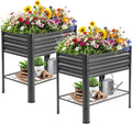 Raised Garden Bed with Legs and Shelf, Standing Raised Beds by Veezyo