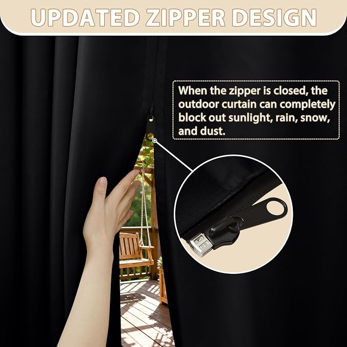 HDCAXKJ Waterproof Outdoor Curtains - Image 2