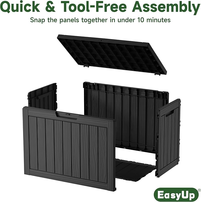 55 Gal Waterproof Resin Outdoor Storage Box UV Resistant Deck Box | Storage - Image 5