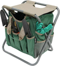 Folding Gardening Stool with Detachable Storage Tote Bag, Gardening Tools Set by MDSTOP