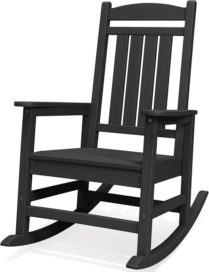 SERWALL Rocking Chair Outdoor, Oversized HDPE Patio Rocking Chairs, Porch Rocker by SERWALL