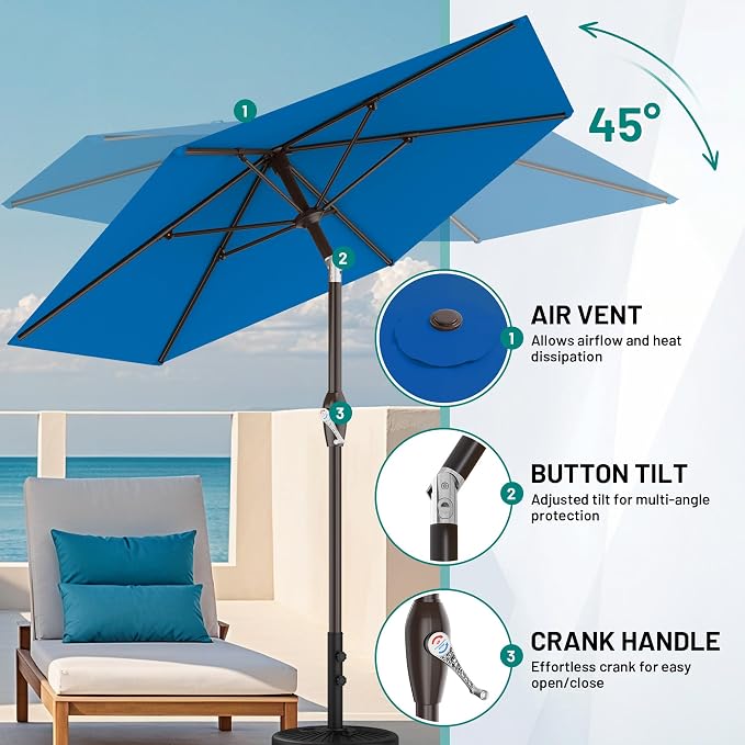 7.5FT Patio Umbrella Table Market Umbrella - Image 7