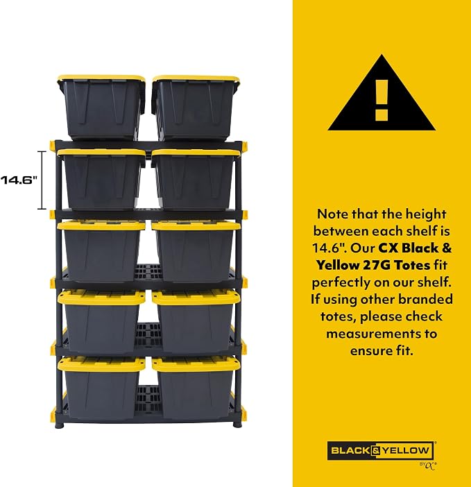CX 5-Tier Heavy Duty Plastic Storage Shelves - Image 3