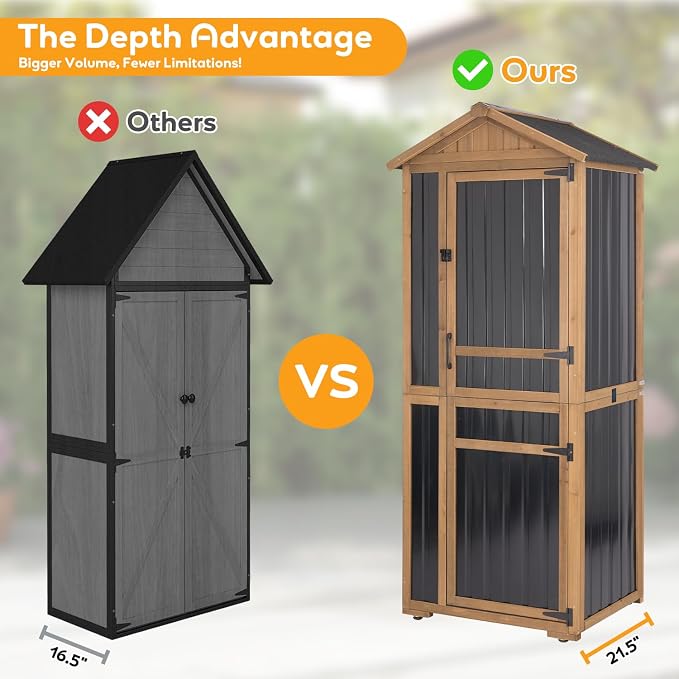 Outdoor Storage Cabinet, Extra-Tall Shed - Image 6