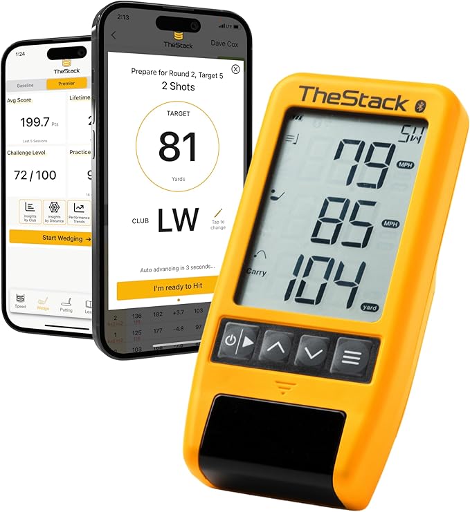TheStack™ Radar | Golf Launch Monitor | App-Based Training System and Golf Swing Analyzer | Trainer Golf Swing Training Aid | Golf Launch Monitor Portable