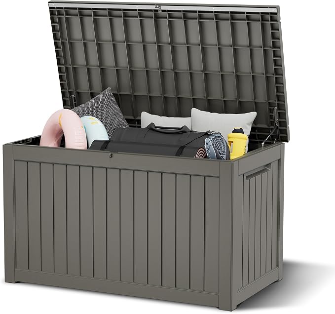 280 Gallon Outdoor Storage Box, Resin Deck Boxes Indoor and outdoor, Waterproof by KAMABOKO