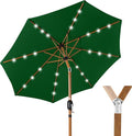 Best Choice Products 10ft Solar Market Patio Umbrella w/Woodgrain Pattern Pole by Unknown
