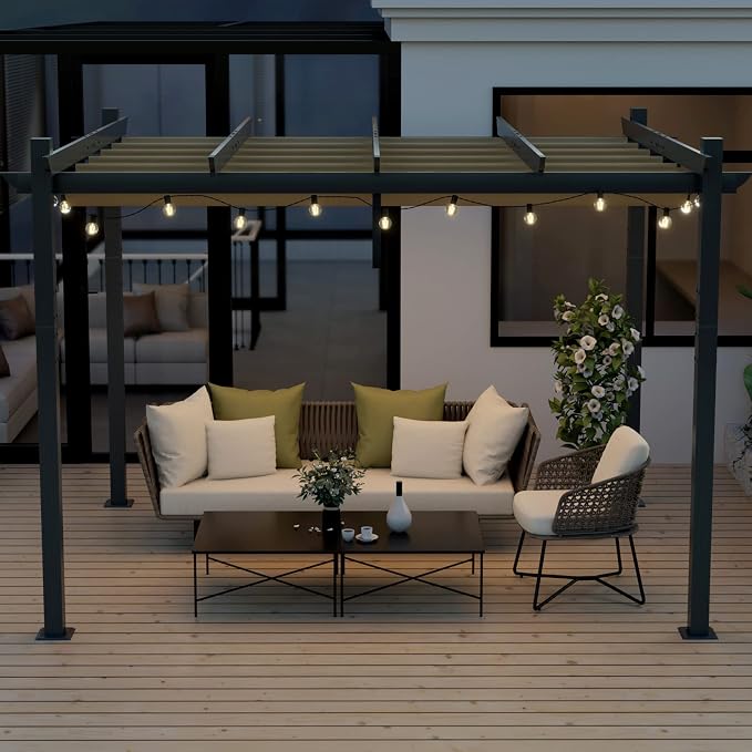 Tangkula 10x12 Ft Heavy-Duty Aluminum Pergola - Image 9