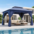 10'x13' Outdoor Gazebo, Heavy Duty Metal Frame Patio Canopy by LAUSAINTHOME