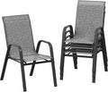 Garvee Patio Chairs Set of 4, Stackable Chairs by Garvee