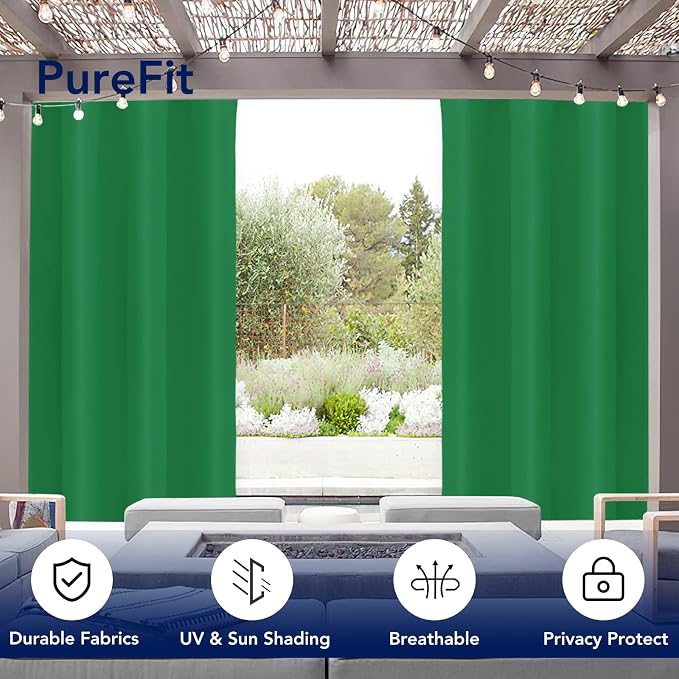 PureFit Outdoor Curtains for Patio Waterproof Weatherproof Outside Curtains | - Image 3