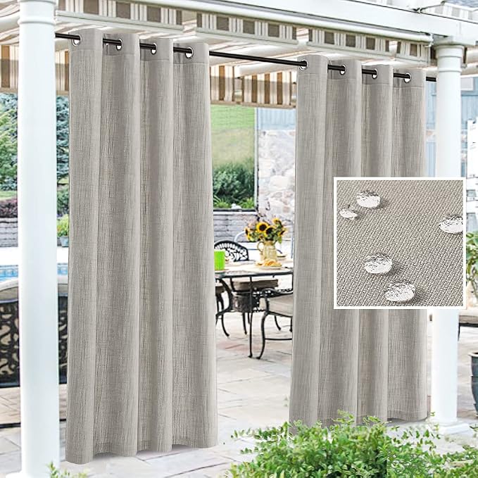 H.VERSAILTEX Patio Curtains Outdoor Linen Look by HVERSAILTEX