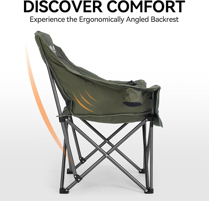 Oversized Camping Chair, Padded Camping Chairs Support 450LBS - Image 6