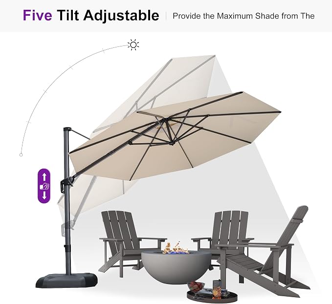 PURPLE LEAF Patio Outdoor Umbrella 11 Feet Round - Image 8
