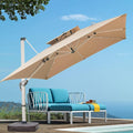 Cantilever Patio Umbrella with Cross Base and Cover Included by MojiaOutdoorFurniture