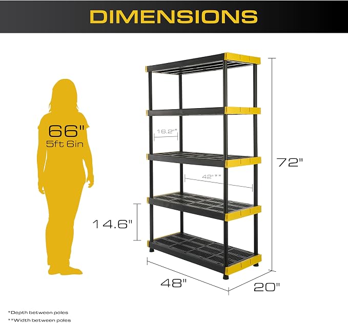 CX 5-Tier Heavy Duty Plastic Storage Shelves - Image 2