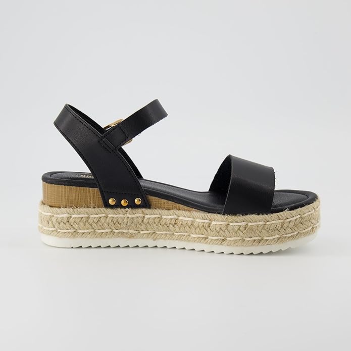 CUSHIONAIRE Melissa Espadrille Platform Sandals For Women with Adjustable Ankle Strap and Memory Foam Insole-Comfortable Womens Sandals for Summer