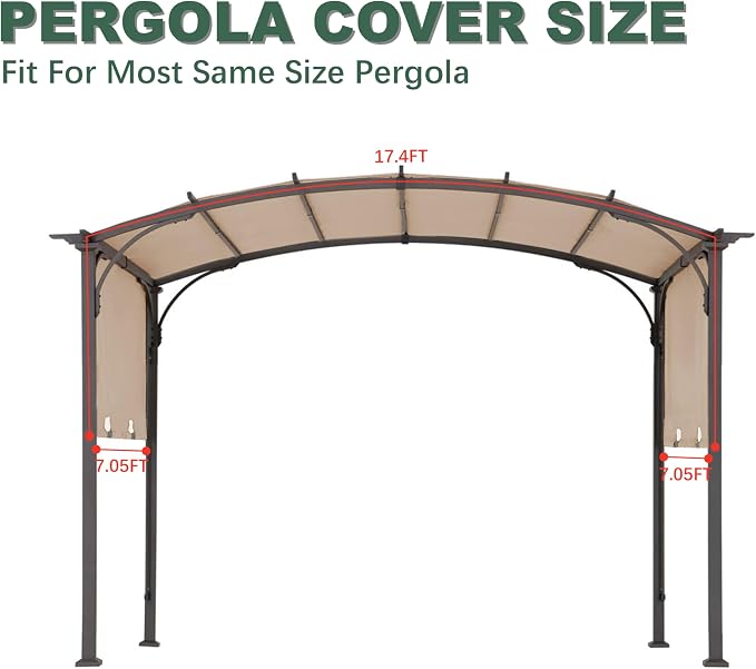 85" x 208" Universal Pergola Replacement Canopy Cover | Waterproof Shade Top - Image 6