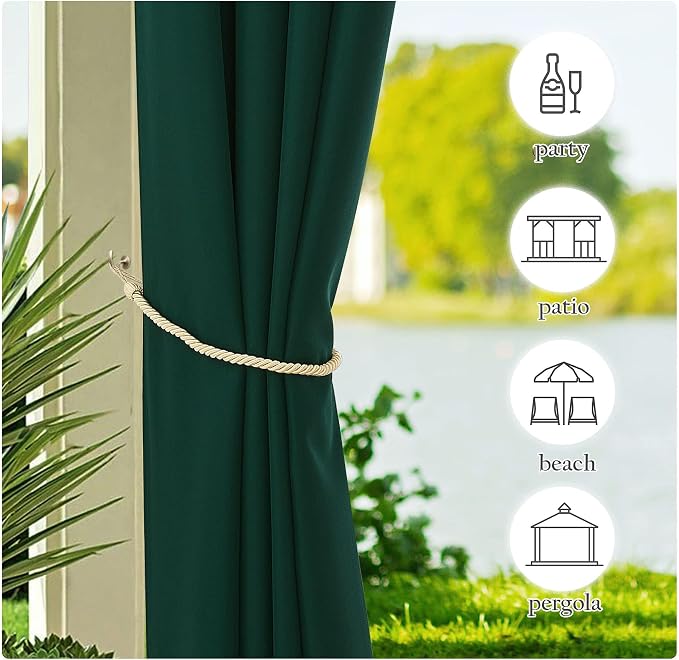 NICETOWN 4 Panels Patio Outdoor Curtains 95 inch Length, Home Fashion Silver - Image 5