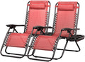Nazhura Set of 2 Relaxing Recliners Patio Chairs Adjustable Steel Mesh Zero by NazhuraGoodCompanionAtHome