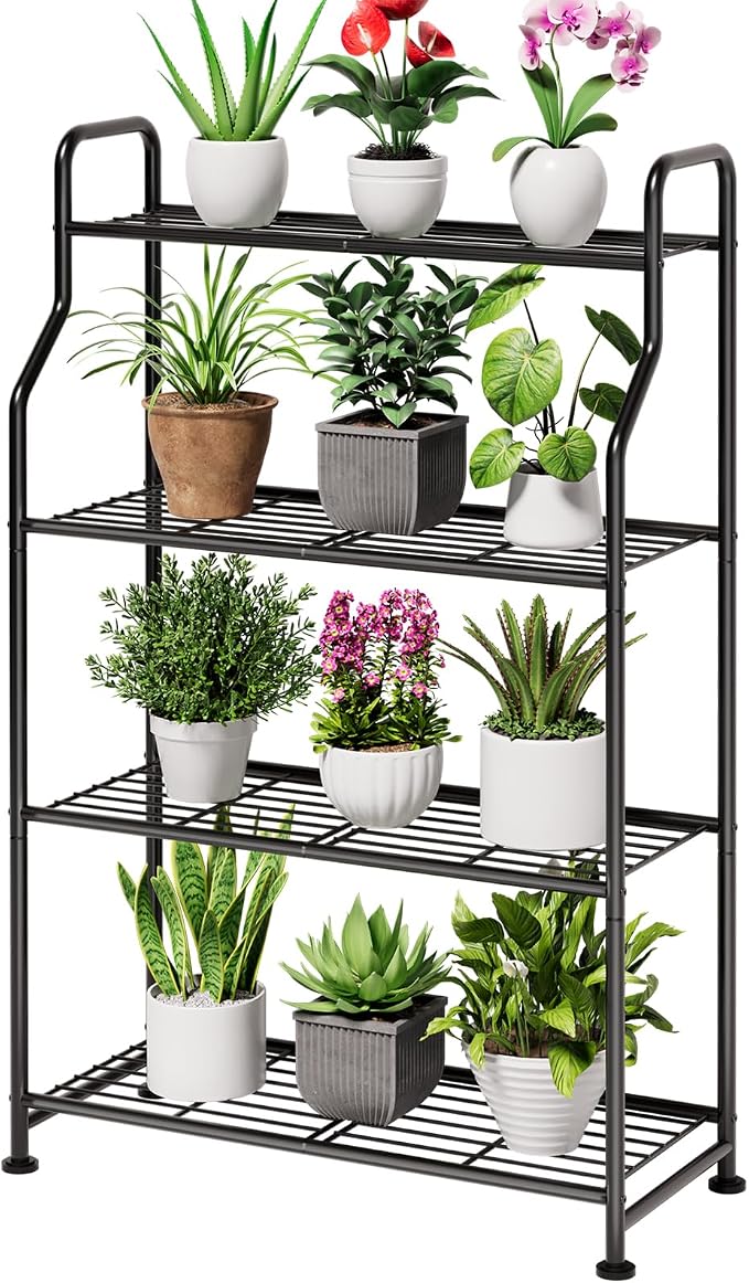 Kitsure 4-Tier Plant Stand Indoor & Outdoor, or Garden, Plant Shelves by Kitsure