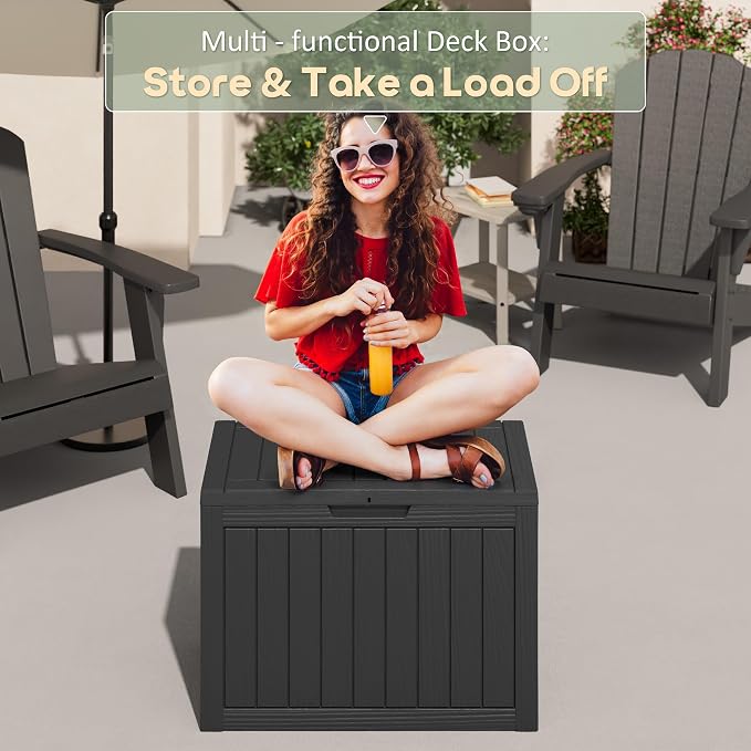 55 Gallon Outdoor Storage Box, All-Weather Resin Deck Box Outdoor Waterproof - Image 5