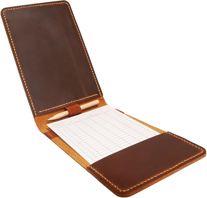 Personalized Golf Yardage Book Holder, Leather Yardage Book Cover, Yardage Book Holder,Golf Scorecard Holder, Golf Accessories, Gifts for Golfers, Leather Golf Gifts