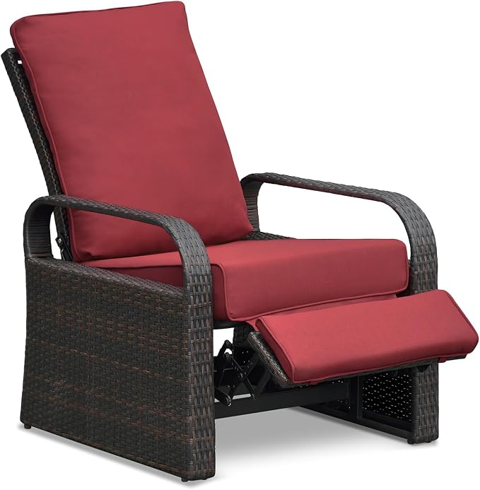 Outdoor Recliner, Aluminum Frame Patio Chaise Lounge Chairs - Image 8