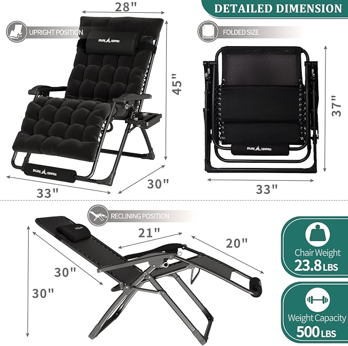 UDPATIO Oversized Zero Gravity Chair Patio Reclining Chairs - Image 3