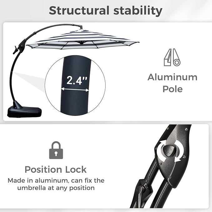 Grand patio 12FT Round Cantilever Umbrella - Image 6