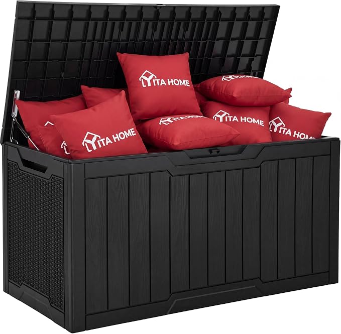 YITAHOME 100 Gallon Large Outdoor Deck Box | Waterproof Resin Storage Box by YITAHOME