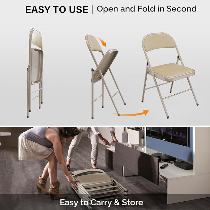 VINGLI 10 Pack Folding Chairs - Image 6