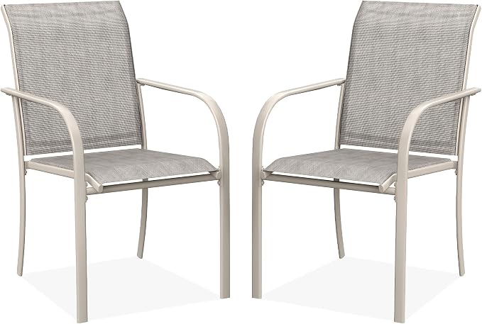 DIFY Patio Dining Chairs Set of 2, Stackable Outdoor Metal Chairs by DIFY