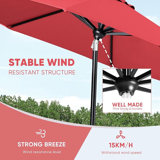 Tempera Patio Market Outdoor Table Umbrella - Image 6