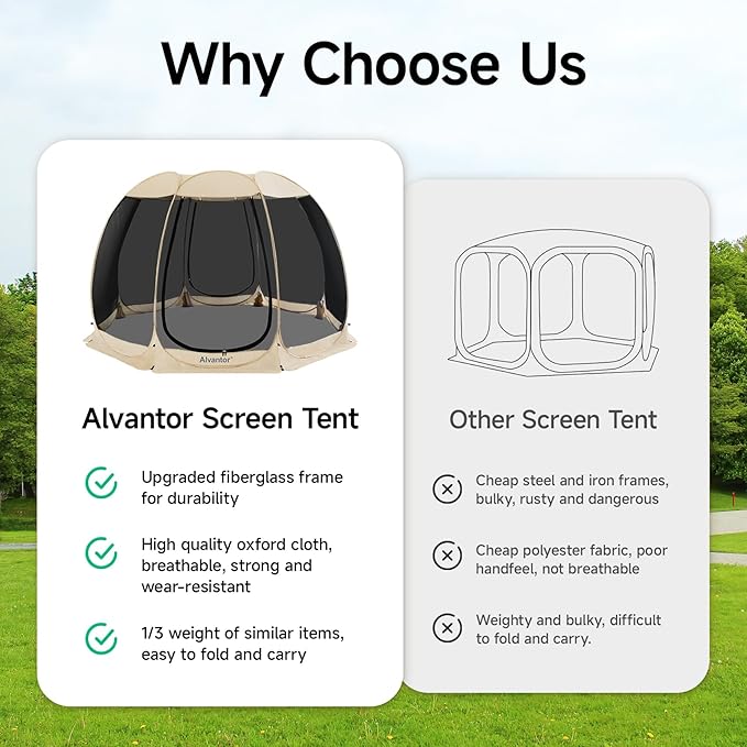 Alvantor Pop Up Screen House Tent, Instant Outdoor Gazebo - Image 2