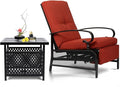 SUNCROWN Outdoor Recliner Chair Patio Adjustable Recliner Chair and Side Bistro by HOME