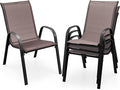 COSTWAY Patio Stackable Dining Chairs Set of 4 by COSTWAY