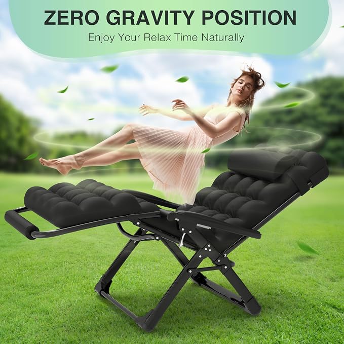 Suteck Oversized Zero Gravity Chair, 500LBS 33" XXL Reclining Lounge Chairs | - Image 5