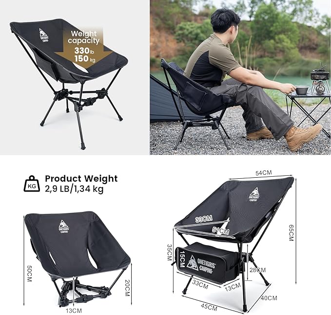 ONETIGRIS Tigerblade Camping Chair, Lightweight Folding Backpacking Hiking Chair - Image 2