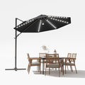 Devoko 10ft Solar LED Patio Umbrella, Round Cantilever Outdoor Umbrella by DEVOKO