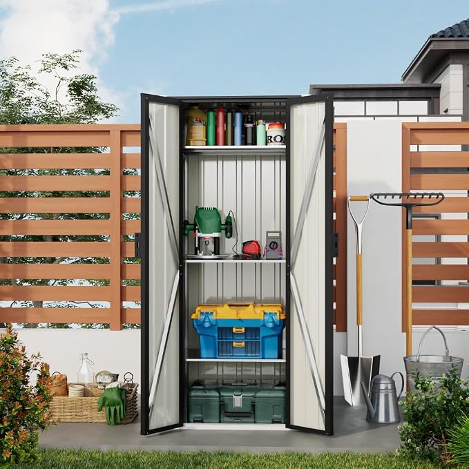Devoko 28 CU FT Storage Cabinet, Metal Storage Shed - Image 2