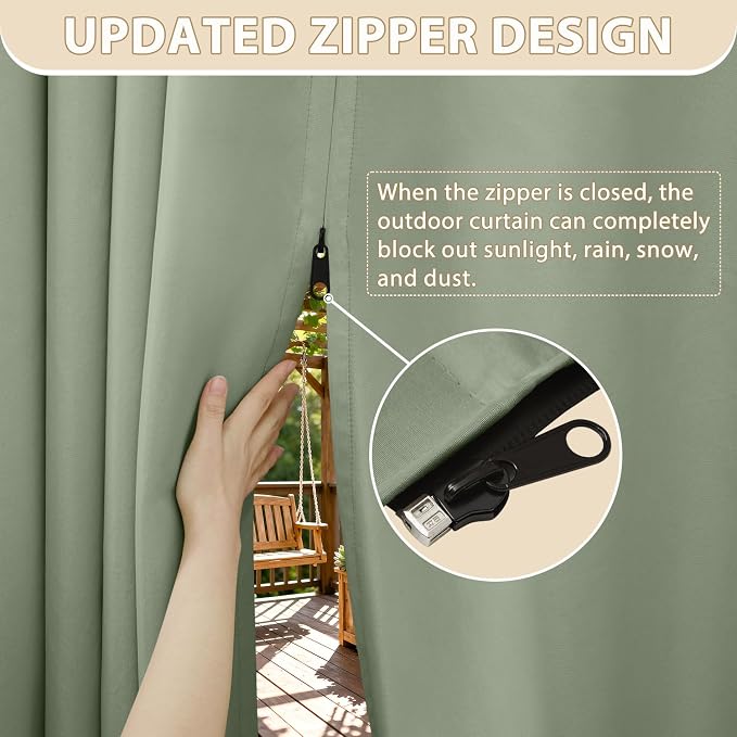 HDCAXKJ Waterproof Outdoor Curtains - Image 2