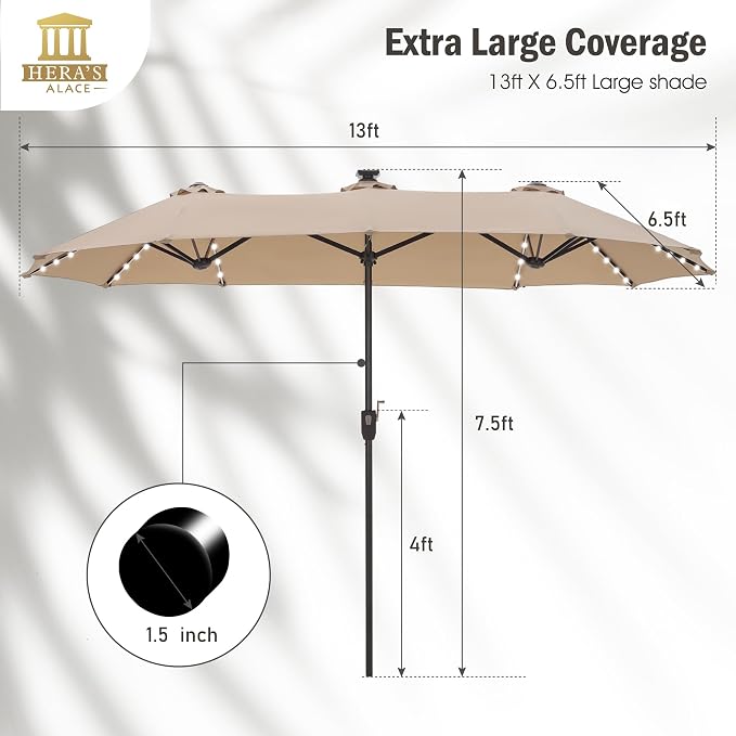 HERA'S PALACE 13 ft Patio Umbrella - Image 7