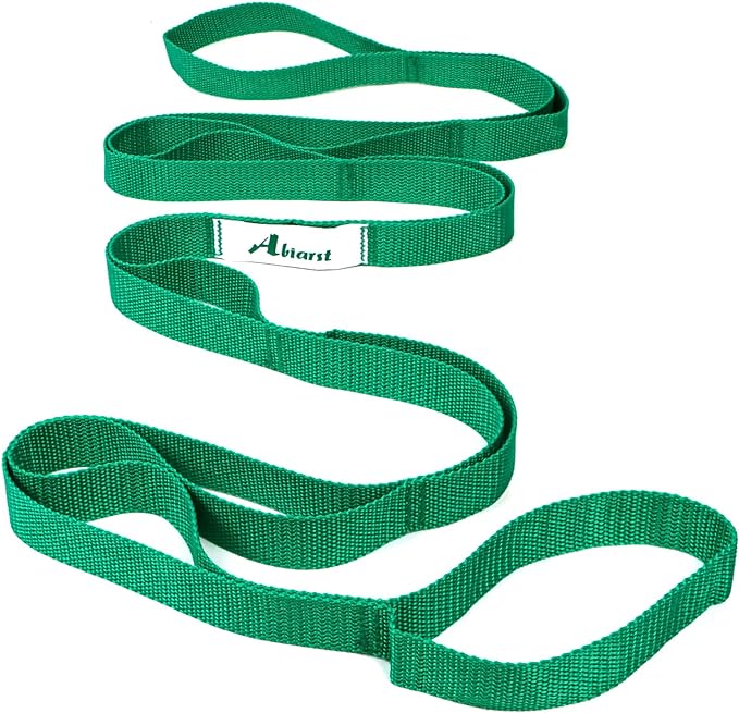 Stretching Strap Yoga Straps for Physical Therapy, 10 Loops Non-Elastic Stretch Band for Pilates, Flexibility, Exercise and Gymnastics