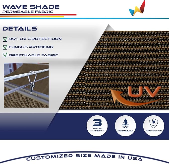 Windscreen4less 4' x 18' Retractable Sun Shade Canopy Cover Sliding Wave Shade - Image 3