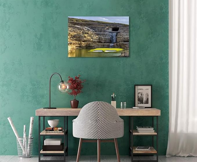 chenchenArt Payne's Valley Golf Course 19th Hole Wall Art for Living Room Bedroom Bathroom Home Decorations Golf Course Picture Poster Canvas Prints Modern Artwork Framed Ready to Hang(28''H x 44''W)