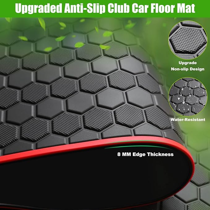 Club Car Precedent Golf Cart Full Coverage Floor Liner Mat, Fits Club Car Precedent (2004-2023), Onward & Tempo (2017-2023), Villager & V4L (2019-2023), Durable Anti-Slip Rubber